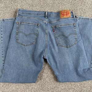 Levis 505 Stretch Jeans Mens Blue Denim Regular Fit Straight Leg Size 36x30